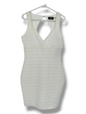 GUESS Suri Ivory Textured Bodycon Sheath Dress Quiet Luxury Old Money Sz 12 NWT