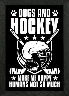 Gerahmtes Wandbild Eishockey Hundeliebhaber Poster Leinwanddruck Bild