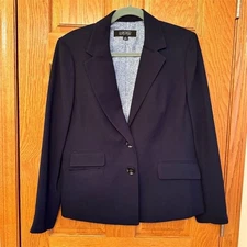 Kasper Women's Navy 2 Piece Suit Set Size 12 Business Tailored