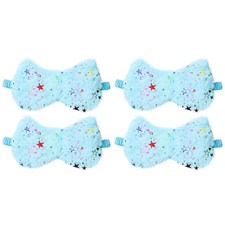 4 Pack Plush Sleep Masks, Cute Light Eye Mask Soft Sleeping Eye Cover, Blue