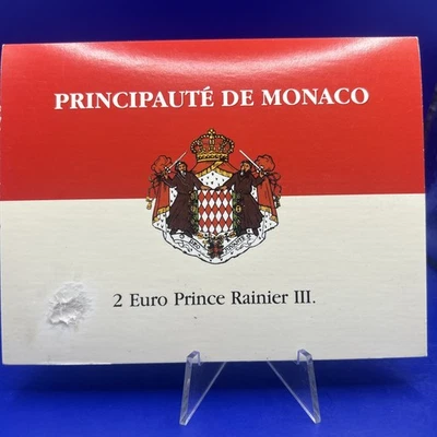 2 Euro Monaco Fürst Rainier III. Gedenkmünze im offiziellen Info-Folder - Bild 1 von 4