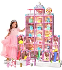"New Barbie Dreamhouse, Pool Party Doll House with 3 Story Slide "