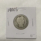 1900 S Barber 90% Silver Quarter 25c US Coin