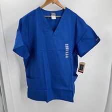 Cherokee Traditional Workwear Scrub Top Unisex 2XL Royal Blue Medical Nursing