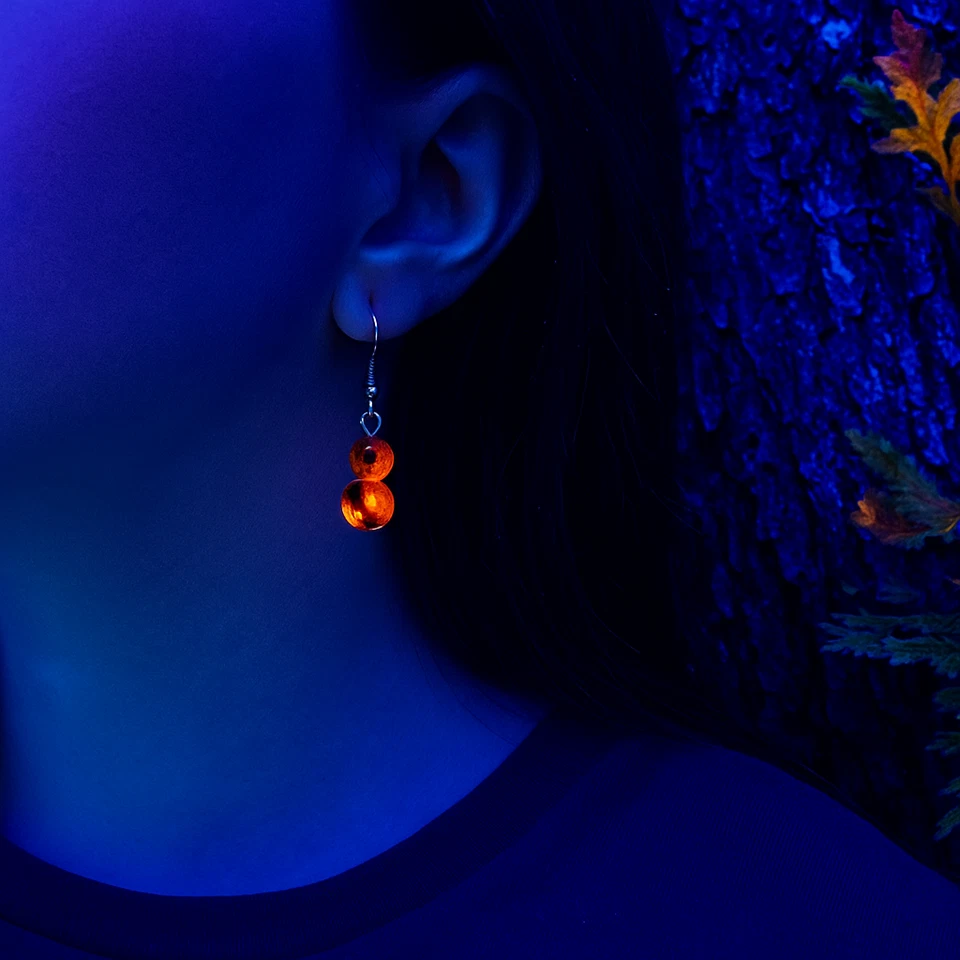 Pendientes de calabaza de piedras preciosas Yooperlita raros ¡resplan en la oscuridad! Foto 2 de 4