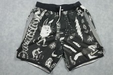 Nike Dri-FIT Shorts Mens Small Black Graphic Running Lined Reflective Athletic