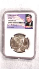 1998 S NGC SP70 JOHN F KENNEDY FACSIMILE SIGNED 50C SILVER COIN INTERCEPT SHIELD