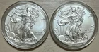Two 2017 American Silver Eagle Coins BU 1 Oz US $1 Dollar  (2 Ounces total)
