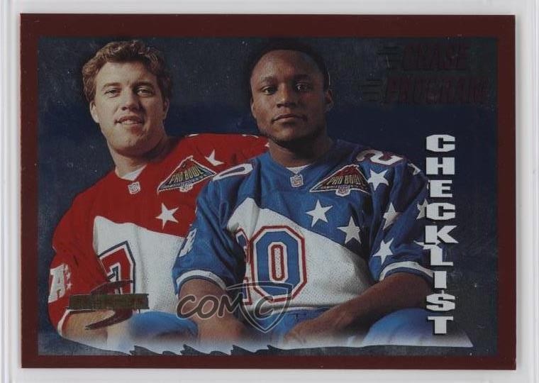 1995 Score Checklist Red Siege Barry Sanders John Elway Chase Program HOF b4d