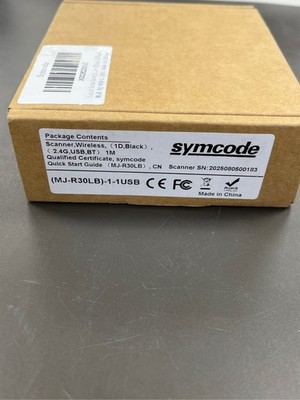 Bluetooth Wireless Ring Barcode Scanner, Symcode 1D Compatible with Bluetooth Fu