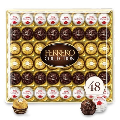 Ferrero Collection, Premium Assorted, Hazelnut, Dark Chocolate and Coconut, 48 C