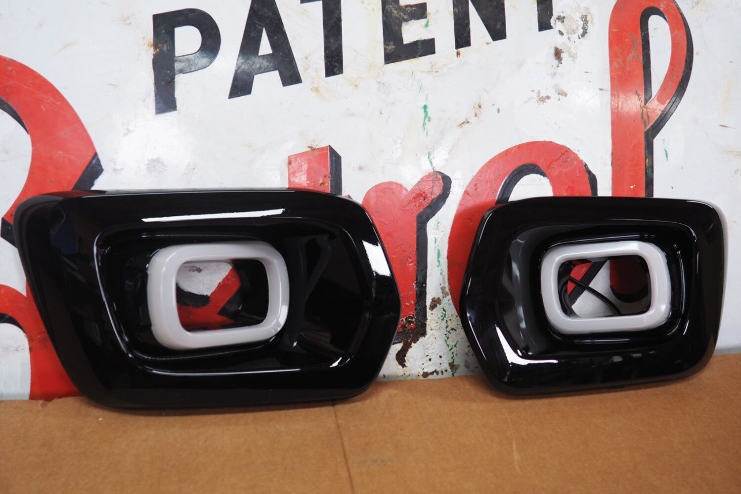 Ford Ranger T8 Fog Light Surrounds - With DRL - Black