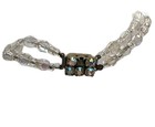Vintage 1950s Aurora Borealis Rainbow Crystal Faceted Bead Necklace Two Strand — photo 4
