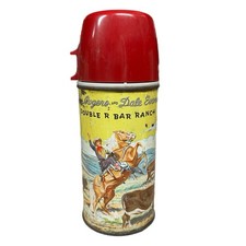 Roy Rogers Dale Evans Double R Bar Ranch Holtemp Aladdin 1950s Thermos VINTAGE