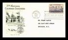 US COVER COLORADO STATEHOOD 75TH ANNIVERSARY FDC SCOTT 1001 FLEETWOOD