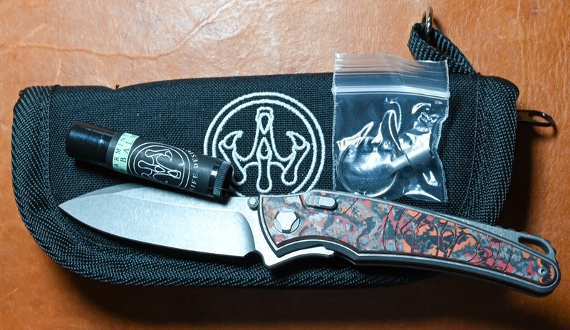 G&G Hawk Knife Designs Talon Ti Handle w/Mars Valley FatCarbon, M390-NEW!
