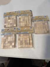 5 Pk 36 Natural Wood Blocks Unfinished Wooden Craft Cubes Crafter's Square 15mm