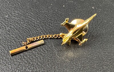 General Dynamics F-16 Fighter Tie Tac Vintage Gold Tone