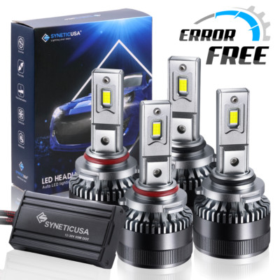 Syneticusa 9005&9006 Combo CSP LED Headlight Bulb Kit High Power 6000K White