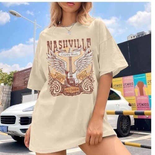 Rodeo cowgirl women western Oversized beige shirts country beige Oversized top M - 第 2/8 張圖片