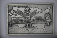 Geo C Christopher Co. Steel Workers America 1984 Vintage Belt Buckle