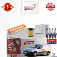 Inspektionskit Filter ÖL Kerzen Peugeot Partner II 1.6 66KW 90CV Von 2013->