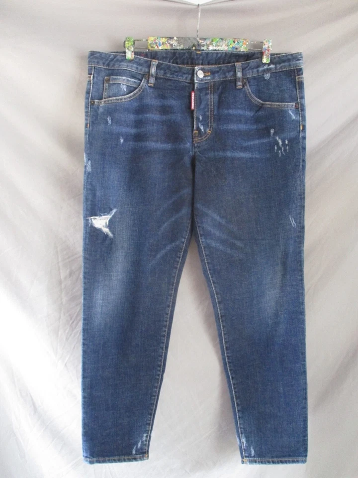 DSquared2 Hockney made Italy distressed blue denim tapered jeans 46 38 28 - Image 4 of 4