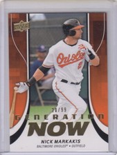 2009 Upper Deck NICK MARKAKIS Generation Now Gold Parallel 20/99 #GN42 Orioles