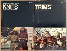 (2 BOOKS) 1971 Everything About Sewing Knits & Trims From Vogue Patterns