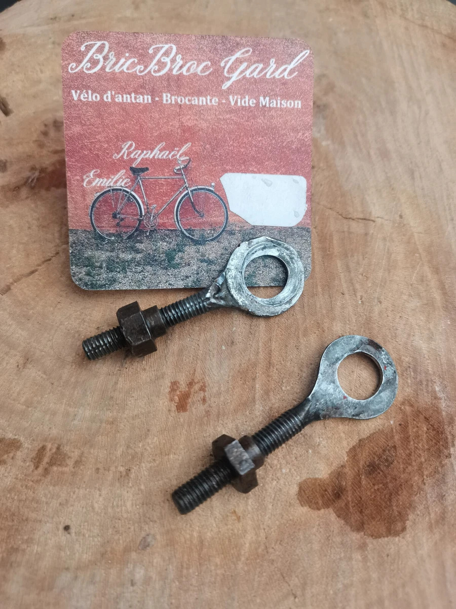 Lot 2 Tendeurs De Chaîne Vélo – Vis Réglables Acier Argenté, 50x6mm, Trou 12mm, Pour Pignon Fixe