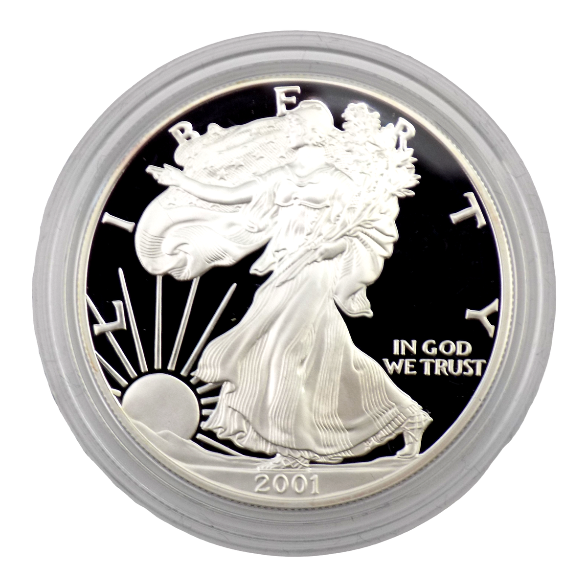 2001-W SILVER EAGLE PROOF COIN W/ BOX/CASE/COA #6447 | eBay