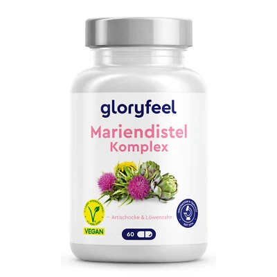 GLORYFEEL Mariendistel Artischocke Löwenzahn Komplex - 500mg Hochdosiert mit 80% Silymarin