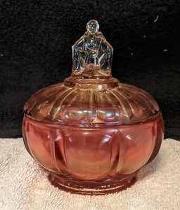 Antique "My Lady" Marigold Carnival Powder Box European Maker Unknown      (cab)