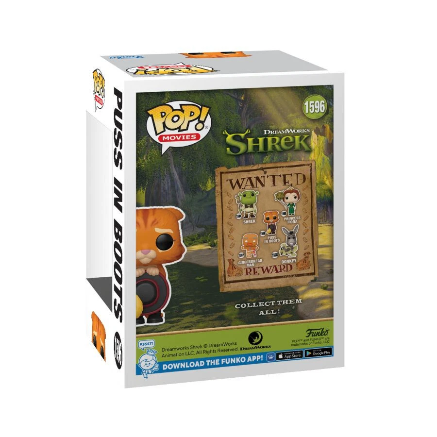 Shrek - Puss in Boots Pop! Vinyl Figure New 1596 + BONUS PROTECTOR - image 2 of 2