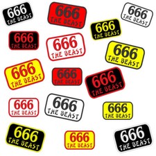 Aufnäher 666 Patch Rechteck Metal Rocker Biker Kutte ( the Beast )