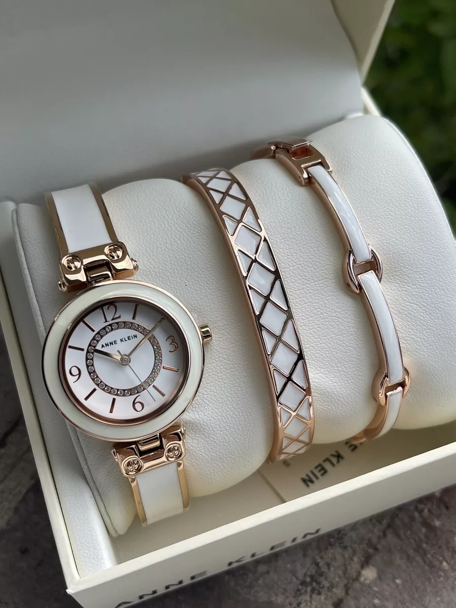 NIB Anne Klein Women s AK 3296WTST Swarovski Crystal Accented