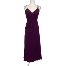Morilee By Madeline Gardner Purple Spaghetti Straps Tank Waist Tie Bridesmaid Dr