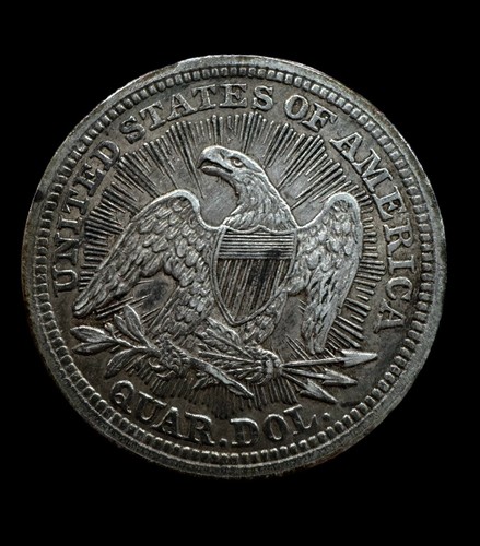 1853 Liberty sitzendes Viertel mit Pfeilen & Strahlen, Au Details, kostenloser Versand - Bild 2 von 2