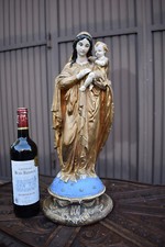 Grande statua antica porcellana Madonna bambino Gesù