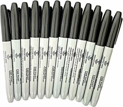 Black Bold Point Tip Permanent Marker Pens Pack of 12 5060757800105 ...