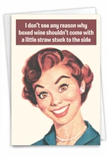 Funny Blank All Occasions Paper Card with 5 x 7 Inch Envelope (1 Card) Boxed Win