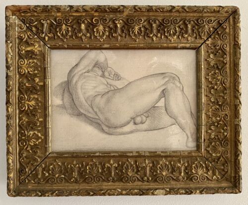 Small old master style drawing after Bronzino male Nude gay erotic renaissance - Photo 1 sur 8