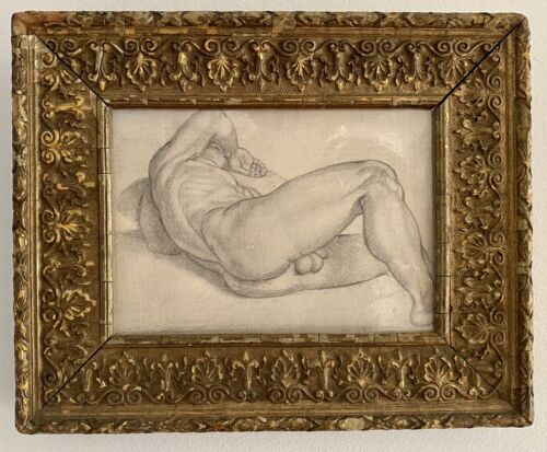 Small old master style drawing after Bronzino male Nude gay erotic renaissance  - Photo 1 sur 8