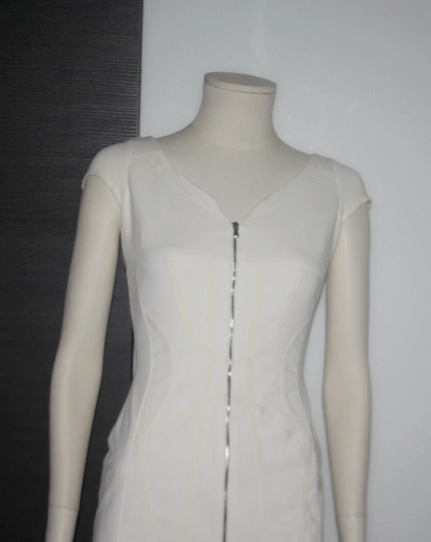 ANTONIO BERARDI abito da sera couture DRESS taglia 36 Off WHITE NP 1100