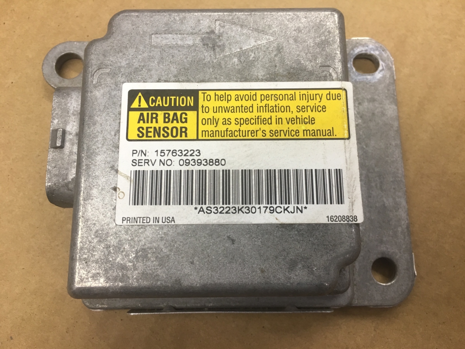 AIRBAG CONTROL MODULE SENSOR 15763223 CHEVY S10 BLAZER JIMMY 20002005