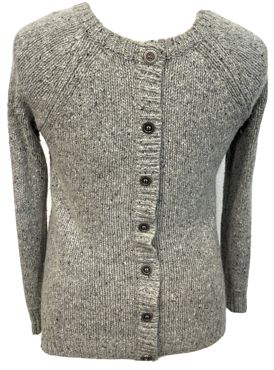 Willi Smith Gray Pullover Sweater Button at Back … - image 2