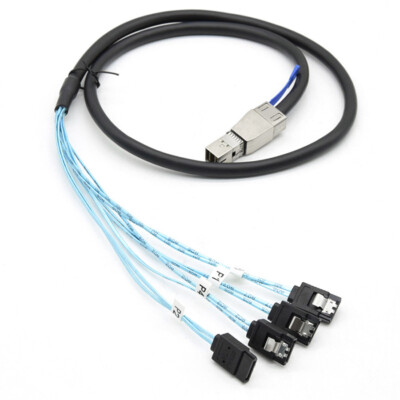Mini SAS Cable SFF8644 To 4 SATA Ports 7Pin 12GB Cable for Hard
