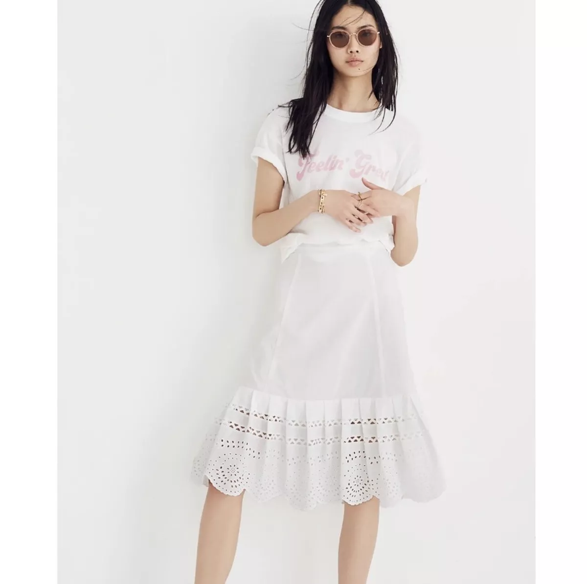 Madewell white hotsell eyelet dress