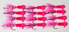 1 Dozen 1/8oz Crappie Hair Jigs #4 Nickel Sickle Hooks Hard Painted Jig Heads