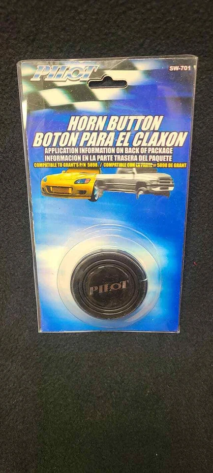 PILOTO UNIVERSAL NEGRO VOLANTE REPUESTO BOCINA BOTÓN 5898 GRANT SW-701 Foto 2 de 4
